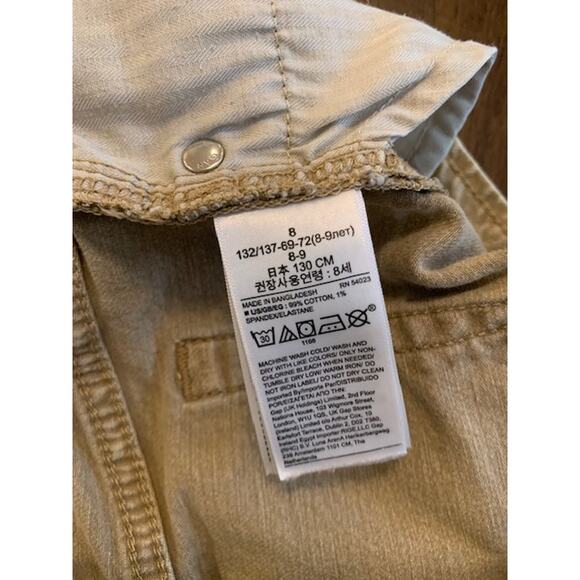 Gap-Girlfriend-High Rise-Jean Shorts-Stretch-Denim-Cotton-Khaki-Tan-Girls-8 - Picture 4 of 5